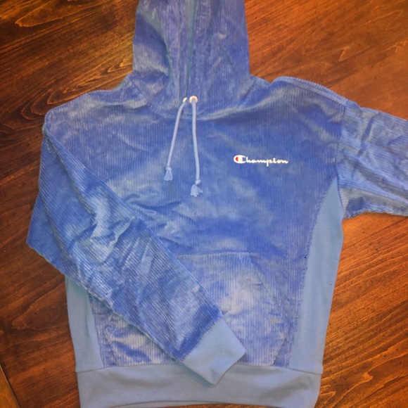 NWOT corduroy blue champion hoodie! - Picture 1 of 2